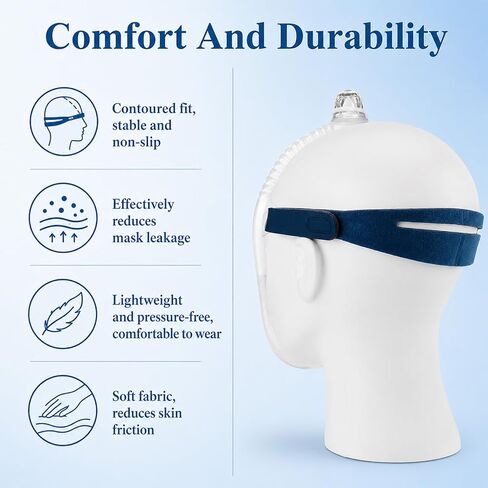 3 عبوات بديلة من أغطية الرأس AirFit N30i/P30i، حزام قناع CPAP قابل للتعديل متوافق مع قناع وسادة الأنف AirFit N30i/P30i، أغطية رأس مرنة ناعمة ومريحة مع شريط لاصق وحلقة معززة in Kuwait