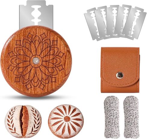 Bread Lame Dough Scoring Tool, Professional Sourdough Scoring Tool with 5 Blades, Storage Pouch & Finger Sleeves in Kuwait
