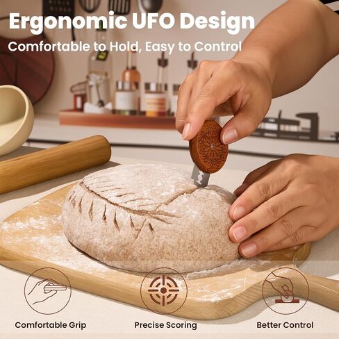 Bread Lame Dough Scoring Tool, Professional Sourdough Scoring Tool with 5 Blades, Storage Pouch & Finger Sleeves in Kuwait