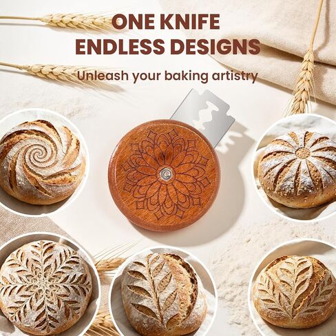 Bread Lame Dough Scoring Tool, Professional Sourdough Scoring Tool with 5 Blades, Storage Pouch & Finger Sleeves in Kuwait