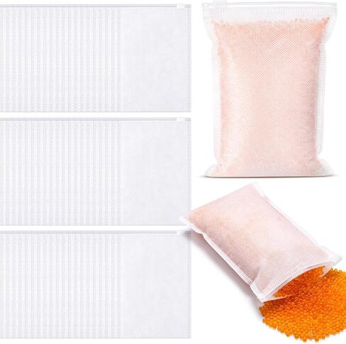 Kajaia 100 Pack Breathable Paper Bags for Desiccant, Small White Nonwoven Fabric Zip Bags, Resealable Repacking Bag for Silica Gel Beads, Desiccant, Jewelry Samples, 4.3 x 6.3 Inch in Kuwait
