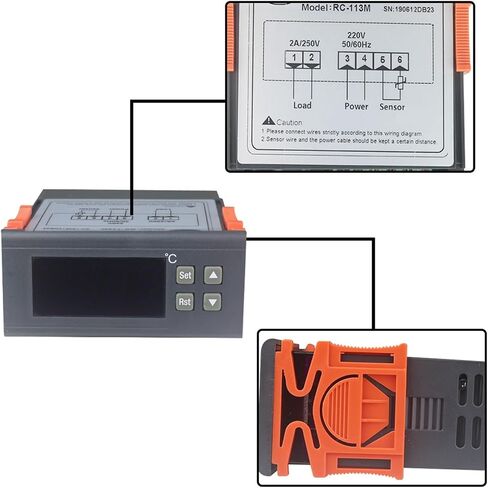 Thermostat Temperature Controller RC-113M 220V 2A with Sensor for Incubater Heating Enquipment in Kuwait
