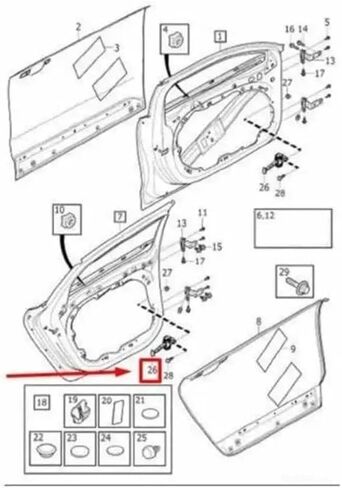 Fit for S90 Fit V90 MK2 2017-2024 Car Front Door Hinge Door Limiter Check Strap Limiter Replacement Door Check Strap Stopper Limiter in Kuwait