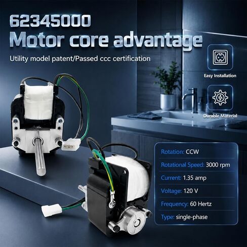 استبدال محرك مروحة عادم الحمام استبدال 62345000 88624000 J238-100-10074 J238-100-10075 مناسب لـ LS100SE LS50SE LS80SE in Kuwait