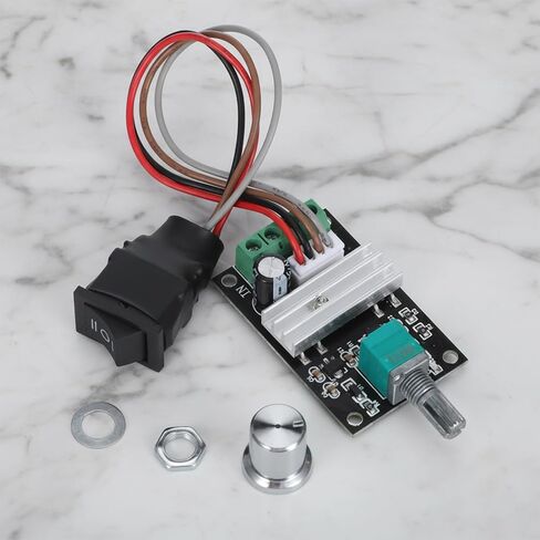 2 PCS Pwm Speed Controller, Dc Motor Speed Controller, 6V 12V 24V 3A SpeedAdjustable Reversible Forward and Reverse Control Switch Button for Low Voltage Brushed Dc Gear Motors in Kuwait