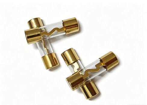 25A AGU، AGU Fuse 25A، أغطية نحاسية مطلية بالذهب، حماية دائرة أنبوبية شفافة للسيارات والأجهزة المنزلية والإلكترونية (4 عبوات) in Kuwait