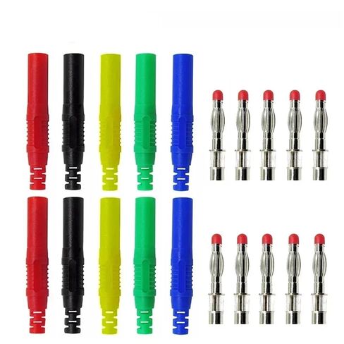 P3013 32A Safety 4mm Shrouded Banana Plug Solder Type DIY Assembly For Multimeter Test Leads Connectors 1000V(Red Black 10pcs) in Saudi Arabia