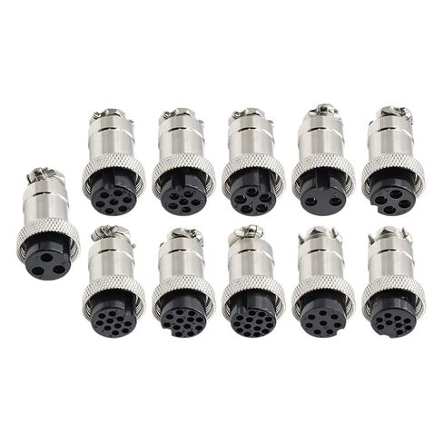 Connector GX20 Small Metal Aviation Socket 2/3/4/5/6/7/8Pin Electric Cable Terminal Fixed Type and Butt Mobile Type Female&Male(Full Set,6p) in Saudi Arabia
