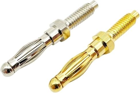 20PCS 4mm Lantern Type Banana Plug With M4 Thread Male Connectors Plug Cold Pressure Solderless Electric DIY(Gold 20Pcs) in Saudi Arabia