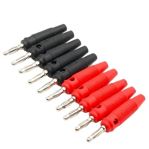 10Pcs/lot Red and Black 4mm Solderless Side Stackable Banana Plug in Saudi Arabia