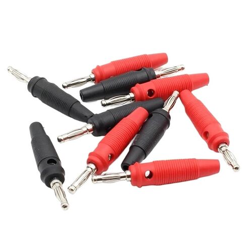 10Pcs/lot Red and Black 4mm Solderless Side Stackable Banana Plug in Saudi Arabia