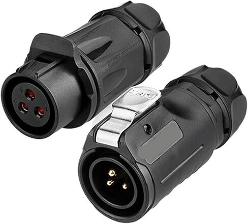 LP20 Plastic 2 3 4Pin M20 Aviation Electrical Male Plug Female Socket Wire Joint Welding Connector for Automation Industry(2pin Plug Set 2) in Kuwait
