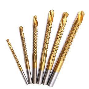 6pcs Serrated Drill Bit Surface Milling Cutter Metal Plastic Punching Wood Reaming Grooving Cutting Tap HSS Twist Saw Drill Bits in Saudi Arabia