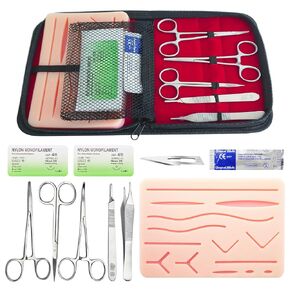 Suture Practice Kit for Medical Students, Silicone Pad Surgical Wound Suturing Practice, Supplies for Vet Nursing Students Simulation Surgical Suture Training Toolkit (Education Use Only) in Kuwait
