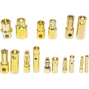 40pcs RC Bullet Connectors 2mm 3mm 3.5mm 4mm 5mm 5.5mm 6mm 8mm Male Female Banana Bullet Connector Plug Gold-Plated Adapter(5.5mm Female) in Saudi Arabia