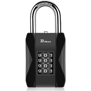 Combination Lock, 4 Digit Outdoor Heavy Duty Padlock Metal, Weatherproof Alloy Locks with Long Hardened Steel Shackle, High Security Large Padlocks for Sheds Fence, Gate Hasps, Storage Unit-Black in Kuwait
