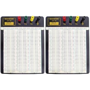 2 حزمة 2390 لوح تجارب بدون لحام مع 4 أعمدة ربط للنماذج الأولية، لوحة خلفية معدنية - EX ELECTRONIX EXPRESS in Kuwait