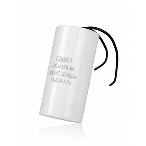 CBB60 Motor Run Capacitor, 60uF 300V AC 60MFD, 50/60Hz, 2-Wire, 1.61 x 3.70 Inch, for Air Compressor, HVAC, Water Pump in Kuwait