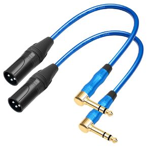 XLR إلى 1/4 كابل مايكروفون 90 درجة 6.35 مللي متر ذكر TRS إلى XLR 3 دبوس ذكر كابل الصوت 1FT (30 سنتيمتر) ل خلاط الجيتار الكهربائي 2 قطعة in Kuwait