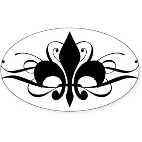 ملصق CafePress Vintage French Fleur De Lis ملصق بيضاوي ممتص الصدمات ملصق سيارة in Kuwait