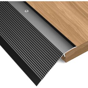 Aluminum Floor Transition Strip, Door Thresholds Bridge The Height from 0.4″to 1.6″, for Wood, Tile, Carpet Laminate, Vinyl, Concrete, Size 36″×3.9″×0.35″ (Black) in Saudi Arabia