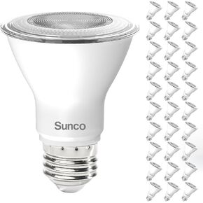 Sunco 6 Pack PAR20 LED Bulbs Flood Light Bulb, 500 LM, 7W (50W Equivalent), 3000K Warm White, E26 Medium Base, Dimmable, Track Lighting, for Indoor/Outdoor Use, Wet Rated, UL in Saudi Arabia