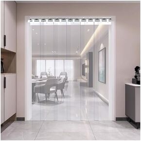 Clear Plastic Door Curtain, PVC Door Curtain Kit,Clear PVC Strip Door Curtain for Freezer and Warehouse Doors,（Clear,150x250cm/59.06x98.43in） in Kuwait