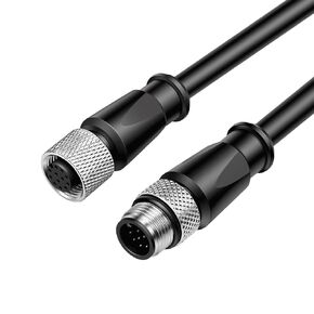 M12 A-Coded 12 دبوس ذكر إلى أنثى كابل إشارة محمية بمستشعر الطيران لكاميرا Cognex كابل إيثرنت صناعي I/O تمديد RS-232 (ذكر إلى أنثى، 2M/6.6FT) in Kuwait