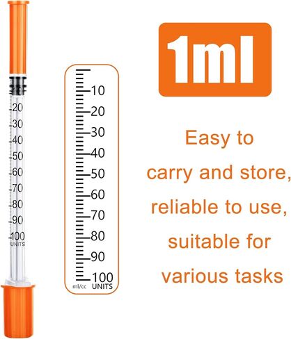1ml Syringe 29Ga1/2Inch13mm Sample Measuring Lab Supplies 100Pack 1cc Tool Individually Sealed Wrapped in Kuwait
