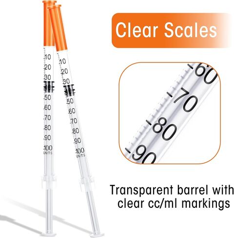 1ml Syringe 29Ga1/2Inch13mm Sample Measuring Lab Supplies 100Pack 1cc Tool Individually Sealed Wrapped in Kuwait