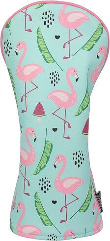 Blue&Pink Golf Headcover with Flamingos Design for Golf Club in Saudi Arabia