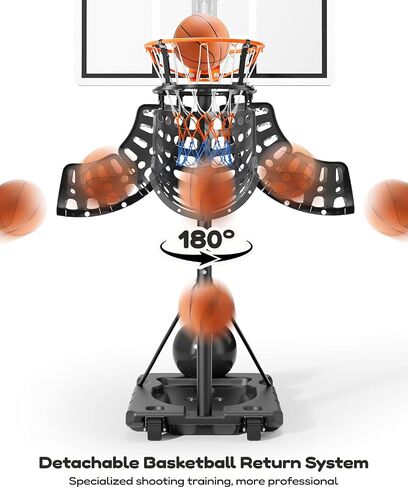 Yohood Basketball Hoop Outdoor 44 بوصة لوحة خلفية للكمبيوتر الشخصي، هدف كرة سلة قابل للتعديل 5.5-10FT مع نظام ارتداد 180 درجة، طوق كرة سلة محمول لجميع الأعمار للعب في الفناء الخلفي/المحاكم/الداخلي in Kuwait