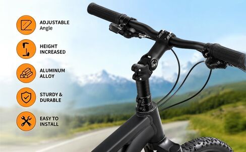 Bike Stem Elevating Adapter Set, Fits 31.8mm Handlebars Adjustable Bike Stem with 100mm Length, 0-60 Degree Angle Adjustment Neck Extension Kit for MTB E-Bike in Kuwait