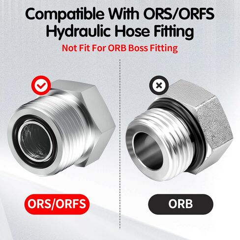 195 قطعة ORS/ORFS طقم حلقات دائرية هيدروليكية، 8 مقاسات BN-90A ORFS حلقات دائرية مسطحة، حلقات ORS هيدروليكية الختم، طقم ختم مطاط النتريل Buna 90 لتركيبات الوجه المسطحة وتركيب الخراطيم الهيدروليكية in Kuwait