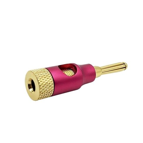4Pcs 4mm Metal Pure Copper Gold-Plated Banana Plug for Video Speaker Cable Solderless Side Stackable Banana Connector(Purple 4Pcs) in Saudi Arabia