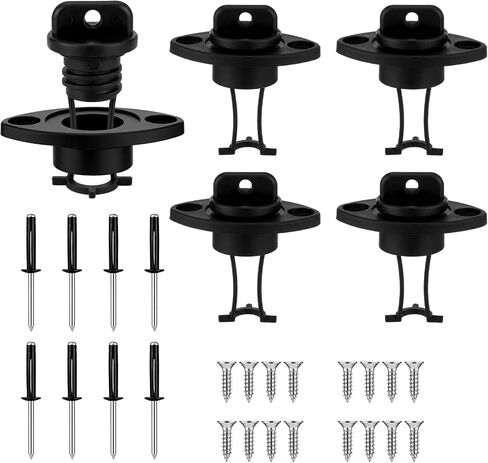 6 Set Kayak Drain Plug Kit with 12 Pcs Rivets Assortment Boat Scupper Plugs Thread Bung for Kayak Canoe Boat with Screws Hardware in Saudi Arabia