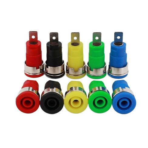 10Pcs Insulated Safety 4mm Banana Female Jack Panel Mount Socket Binding Post Connector(Green) in Saudi Arabia