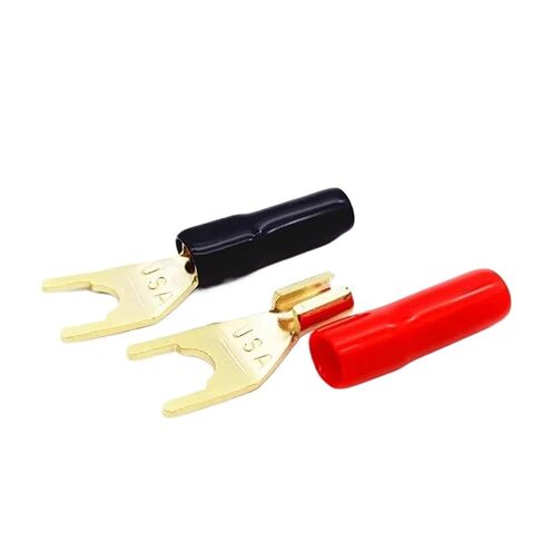 8PCS Gold Plated Y/U Shape Spade Fork Banana Plug Jack Plug Banana Plug Solderless Speaker Cable Power Terminal Connector(8pcs) in Saudi Arabia
