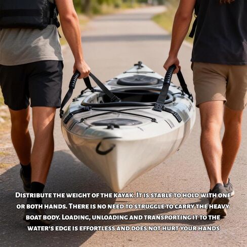 2 Pack Kayak Handles, Kayak Replacement Handles, Non-Slip, Durable Rubber Grip, Heavy Duty Canoe Carrier, Suitable for Boats, Canoe Accessories, Luggage, Tether Cleats, Door Cabinet 11.42" in Saudi Arabia