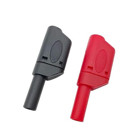 20Pcs/10Pairs 4mm Male Retractable Sheath Stackable Banana Plug Wire Solder Connector Red Black(20 Red) in Saudi Arabia
