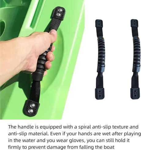 2 Pack Kayak Handles, Kayak Replacement Handles, Non-Slip, Durable Rubber Grip, Heavy Duty Canoe Carrier, Suitable for Boats, Canoe Accessories, Luggage, Tether Cleats, Door Cabinet 11.42" in Saudi Arabia