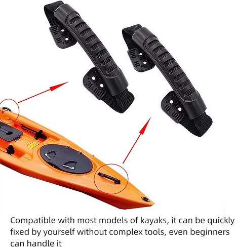 2 Pack Kayak Handles, Kayak Replacement Handles, Non-Slip, Durable Rubber Grip, Heavy Duty Canoe Carrier, Suitable for Boats, Canoe Accessories, Luggage, Tether Cleats, Door Cabinet 11.42" in Saudi Arabia