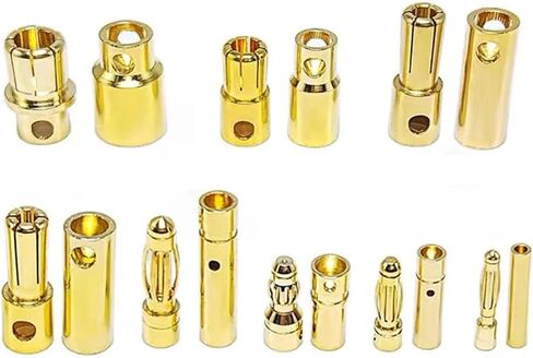 40pcs RC Bullet Connectors 2mm 3mm 3.5mm 4mm 5mm 5.5mm 6mm 8mm Male Female Banana Bullet Connector Plug Gold-Plated Adapter(5.5mm Female) in Saudi Arabia