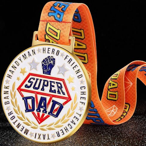 Super Dad Medal Gifts for Dad from Daughter or Son, Best Ever Gifts, Funny Award Gift for Birthday Father's Day Present in Kuwait