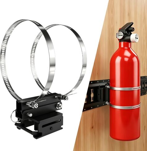 Vertical Fire Extinguisher Mount, Heavy Duty Bracket for 5-10 lbs Extinguishers, Quick-Release Accessory for Vehicle or E-Track Garage, Semi & Off-Road Use in Saudi Arabia