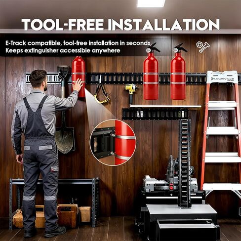 Vertical Fire Extinguisher Mount, Heavy Duty Bracket for 5-10 lbs Extinguishers, Quick-Release Accessory for Vehicle or E-Track Garage, Semi & Off-Road Use in Saudi Arabia