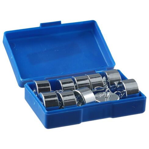 Metal Slotted Weights 50gx10pcs Durable Silver Double Hooked Weight Set Premium Metal Chrome-Plated Hook Weight General Science in Saudi Arabia