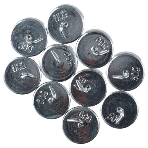 Metal Slotted Weights 50gx10pcs Durable Silver Double Hooked Weight Set Premium Metal Chrome-Plated Hook Weight General Science in Saudi Arabia