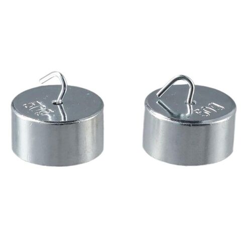 Metal Slotted Weights 50gx10pcs Durable Silver Double Hooked Weight Set Premium Metal Chrome-Plated Hook Weight General Science in Saudi Arabia