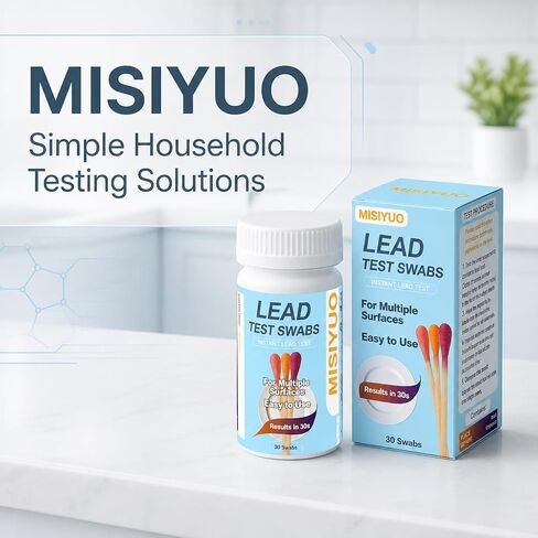 Lead Test Kit 30 Swabs for Dishes Ceramics Metal Detection | 30 lead test swabs for dishes, ceramics and household items. Results in about 30 seconds. Vinegar activated. in Saudi Arabia